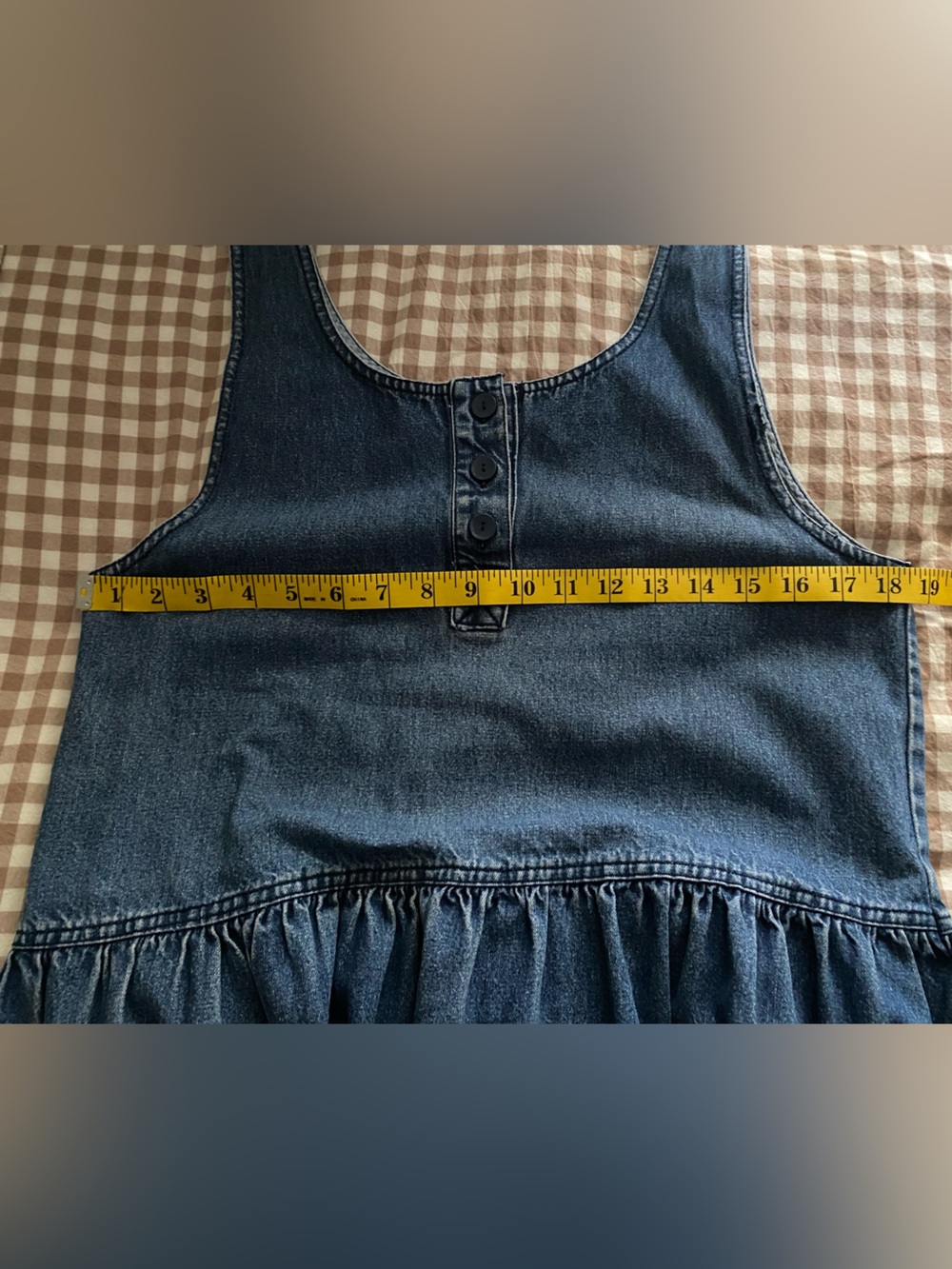 Denim Pinafore Dress with Front Pockets - Picture 5 of 5